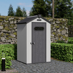 Abri de jardin en résine brossée DOCKER 1,24m² skylight + plancher - Jobu