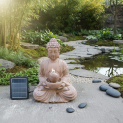 Fontaine solaire Bouddha kit complet avec panneau et pompe - Art-Pond
