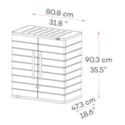 Armoire de rangement en résine gris - H.90cm – DURAMAX