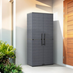 Armoire de rangement en résine gris - H.178cm – DURAMAX