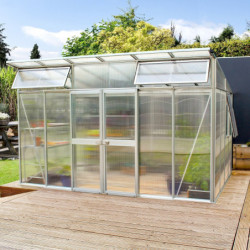 Serre Aphrodite 11,5m² en aluminium anodisé et panneaux de polycarbonate 10mm - Vitavia