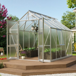 Serre de jardin Olymp 8,3m² en alu anodisé et polycarbonate 6mm - Vitavia