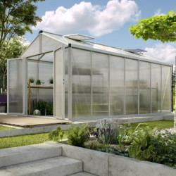 Serre de jardin Zeus Comfort 13,8m² en alu anodisé et polycarbonate 16mm - Vitavia