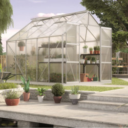 Serre de jardin Uranus 8,3m² en alu anodisé et panneaux de PC 6mm - Vitavia