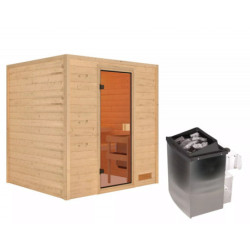 Sauna traditionnel Adelina - poêle 9KW ctrl intégré - sans couronne lumineuse - Karibu