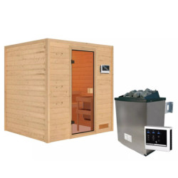 Sauna traditionnel Adelina - poêle 9KW ctrl externe - sans couronne lumineuse - Karibu