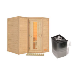 Sauna traditionnel Sahib 1 - poêle 9KW ctrl intégré - sans couronne - KARIBU