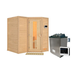 Sauna traditionnel Sahib 1 - poêle 9KW ctrl externe - sans couronne - KARIBU