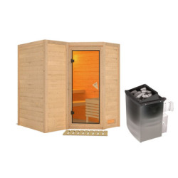 Sauna traditionnel Sahib 1 - poêle 9KW ctrl intégré - sans couronne - KARIBU