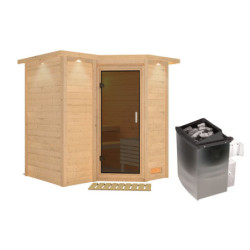 Sauna traditionnel Sahib 1 - poêle 9KW ctrl intégré - couronne - KARIBU