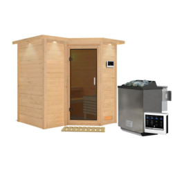 Sauna traditionnel Sahib 1 - poêle Easy Bio 9000W - couronne - KARIBU