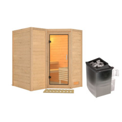 Sauna traditionnel Sahib 1 sans couronne - poêle 9KW ctrl intégré - KARIBU