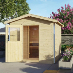 Sauna d’extérieur Bosse 1 avec vestibule et porte classique - 5 à 6 places 38mm - KARIBU