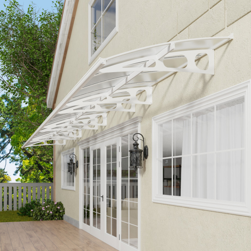 Auvent marquise en polycarbonate 6mm Bordeaux™ 8920 – Canopia by Palram