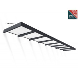 Auvent marquise en aluminium gris foncé et acrylique blanc Sophia™ XL 8000 – Canopia