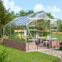 Serre Cassandra 11,5m² en alu anodisé et verre de sécurité - sans pierres de socle - Vitavia