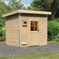 Sauna d'extérieur Norge en bois massif 38mm porte classiquclassique 6 à 8 places Karibu