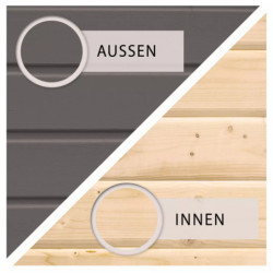 Sauna d'extérieur Norge anthracite en bois massif 38mm porte classique 6 à 8 places Karibu