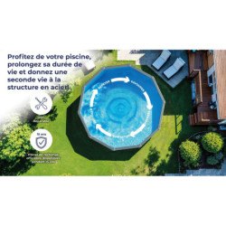 Piscine Bora Bora ronde en acier blanc Ø370cm – Gré
