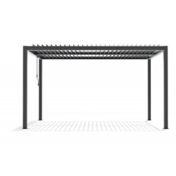 Pergola bioclimatique autoportante en aluminium FIRST anthracite 4x4m - X-METAL