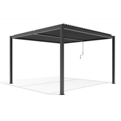 Pergola bioclimatique autoportante en aluminium FIRST anthracite 4x4m - X-METAL