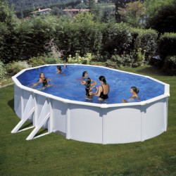 Piscine Bora Bora ovale en acier blanc 527x327cm – Gré