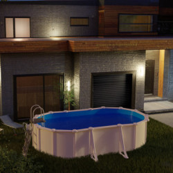 Piscine Bora Bora ovale en acier blanc 527x327cm – Gré