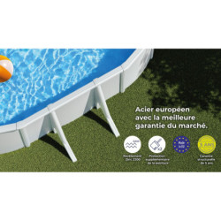 Piscine Bora Bora ovale en acier blanc 527x327cm – Gré