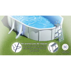 Piscine Bora Bora ovale en acier blanc 527x327cm – Gré