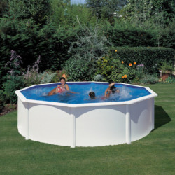 Piscine Fidji ronde en acier blanc Ø480xH122cm – Gré