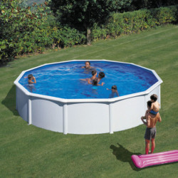 Piscine hors sol Fidji ronde en acier blanc Ø570xH122cm – Gré