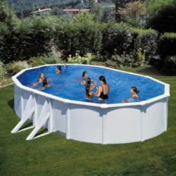 Piscine Bora Bora ovale en acier blanc 610x375cm – Gré