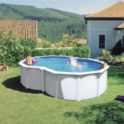 Piscine hors sol Varadero forme de 8 en acier blanc 520x350cm – Gré