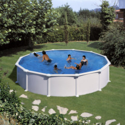 Piscine hors sol Atlantis ronde en acier blanc Ø570xH132cm – Gré