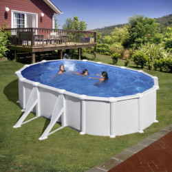 Piscine hors sol Atlantis ovale en acier blanc 527x327cm – Gré