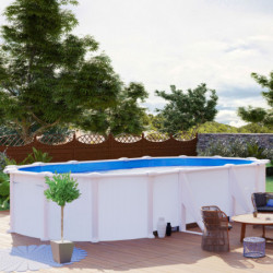 Piscine hors sol Atlantis ovale en acier blanc 634x399cm – Gré
