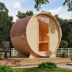 Sauna Tonneau 1 - 2 à 4 places bois massif 38 mm KARIBU