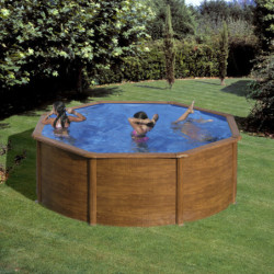 Piscine Sicilia ronde en acier imitation bois Ø320cm – Gré