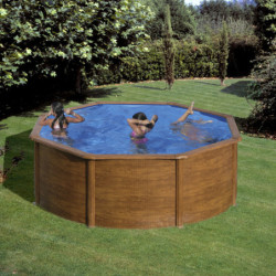 Piscine hors sol Pacific ronde en acier imitation bois Ø370cm – Gré