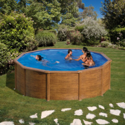 Piscine hors sol Pacific ronde en acier imitation bois Ø480cm – Gré