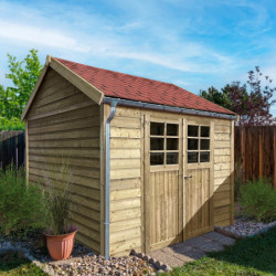 Abri de jardin 8,62m² en bois massif 19mm traité autoclave ANNEUX - SOLID