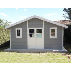 Abri de jardin en bois composite 28mm gris clair 19,22m² PREMIUM - Woodlife Garden