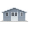 Abri de jardin en bois composite 28mm gris clair 19,22m² PREMIUM - Woodlife Garden