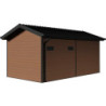 Abri de jardin + terrasse en bois composite 28mm aspect bois 15m² PREMIUM - Woodlife Garden
