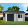 Abri de jardin + terrasse en bois composite 28mm gris clair 15m² PREMIUM - Woodlife Garden