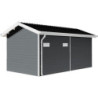 Abri de jardin + terrasse en bois composite 28mm gris clair 15m² PREMIUM - Woodlife Garden