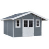 Abri de jardin en bois composite 28mm gris clair 14,75m² PREMIUM - Woodlife Garden