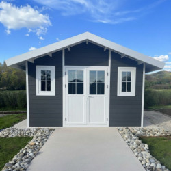 Abri de jardin en bois composite 28mm anthracite 10,71m² PREMIUM - Woodlife Garden