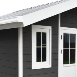 Abri de jardin en bois composite 28mm anthracite 10,71m² PREMIUM - Woodlife Garden