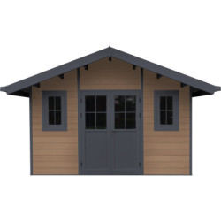 Abri de jardin en bois composite 28mm aspect bois 10,71m² PREMIUM - Woodlife Garden